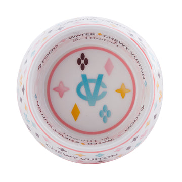 White Chewy Vuiton Bowl - (CASE OF 2)