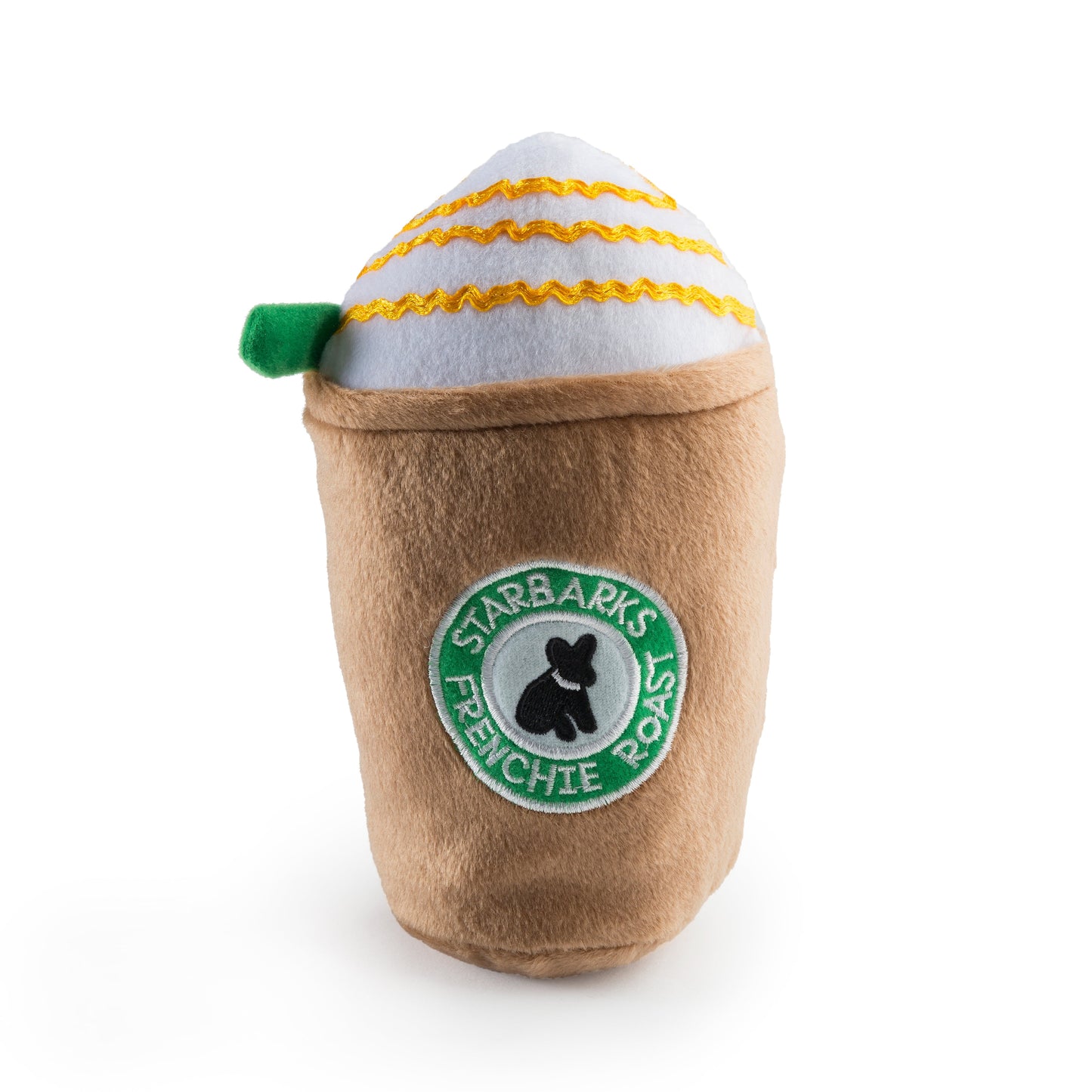 Starbarks Frenchie Roast Plush Toy With Straw
