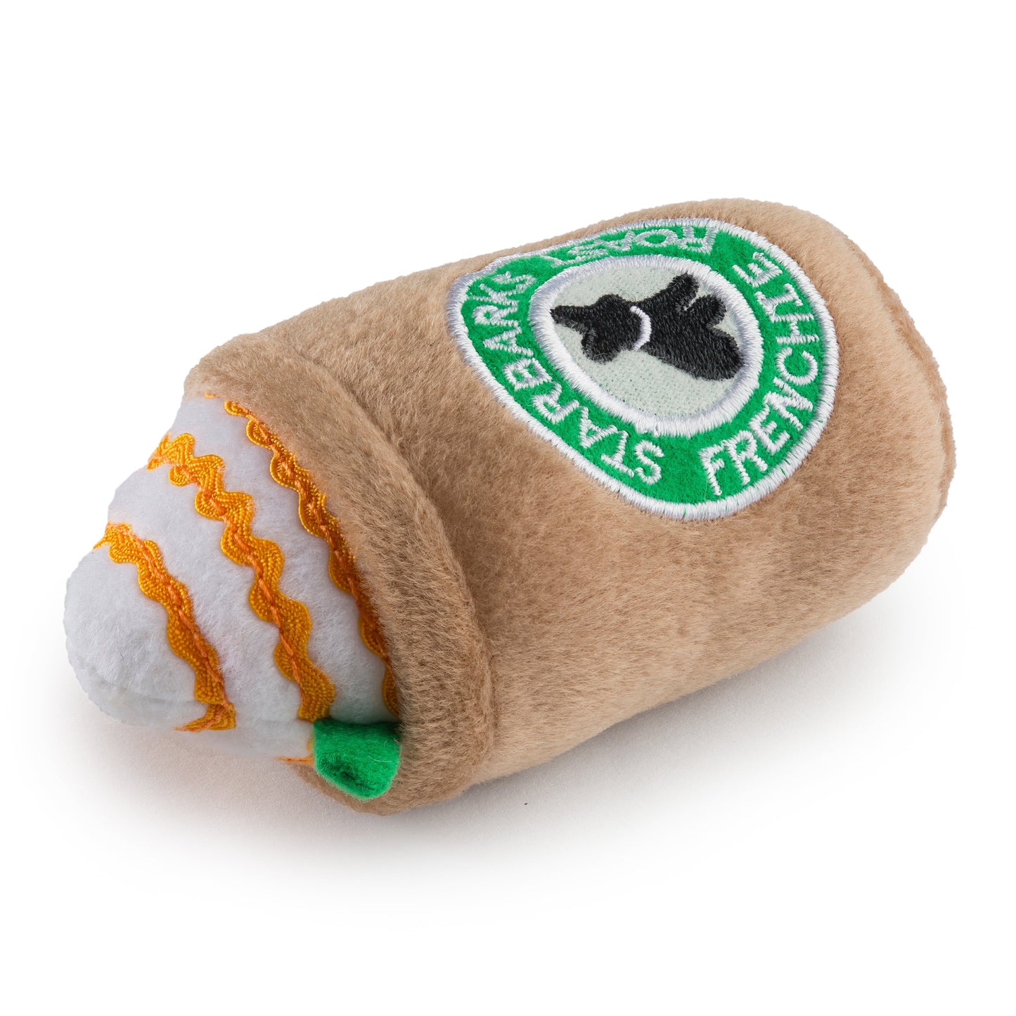 Starbarks Frenchie Roast Plush Toy With Straw