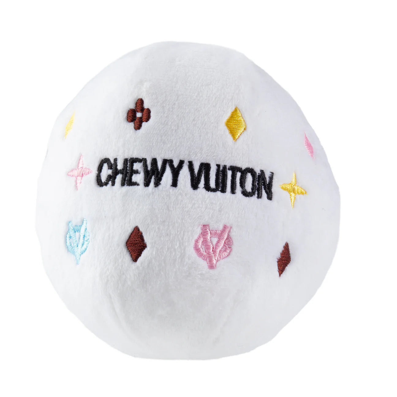 White Chewy Vuiton Ball Toy