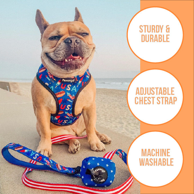 Red, White & Bark Reversible Harness