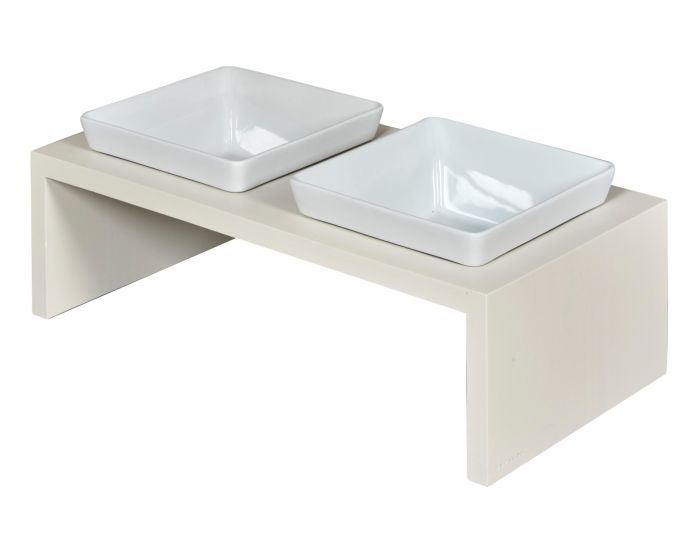 Wood Feeder Fresco Double Bowsers