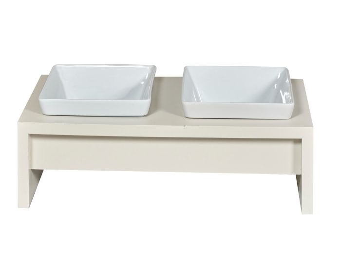 Wood Feeder Fresco Double Bowsers