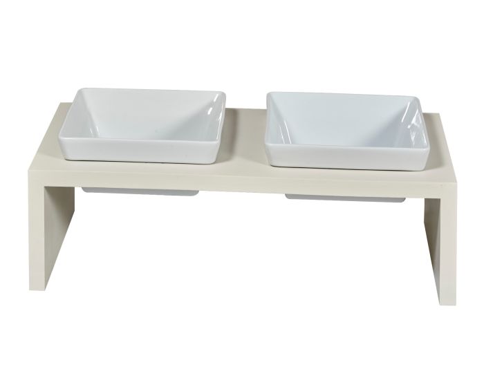 Wood Feeder Fresco Double Bowsers