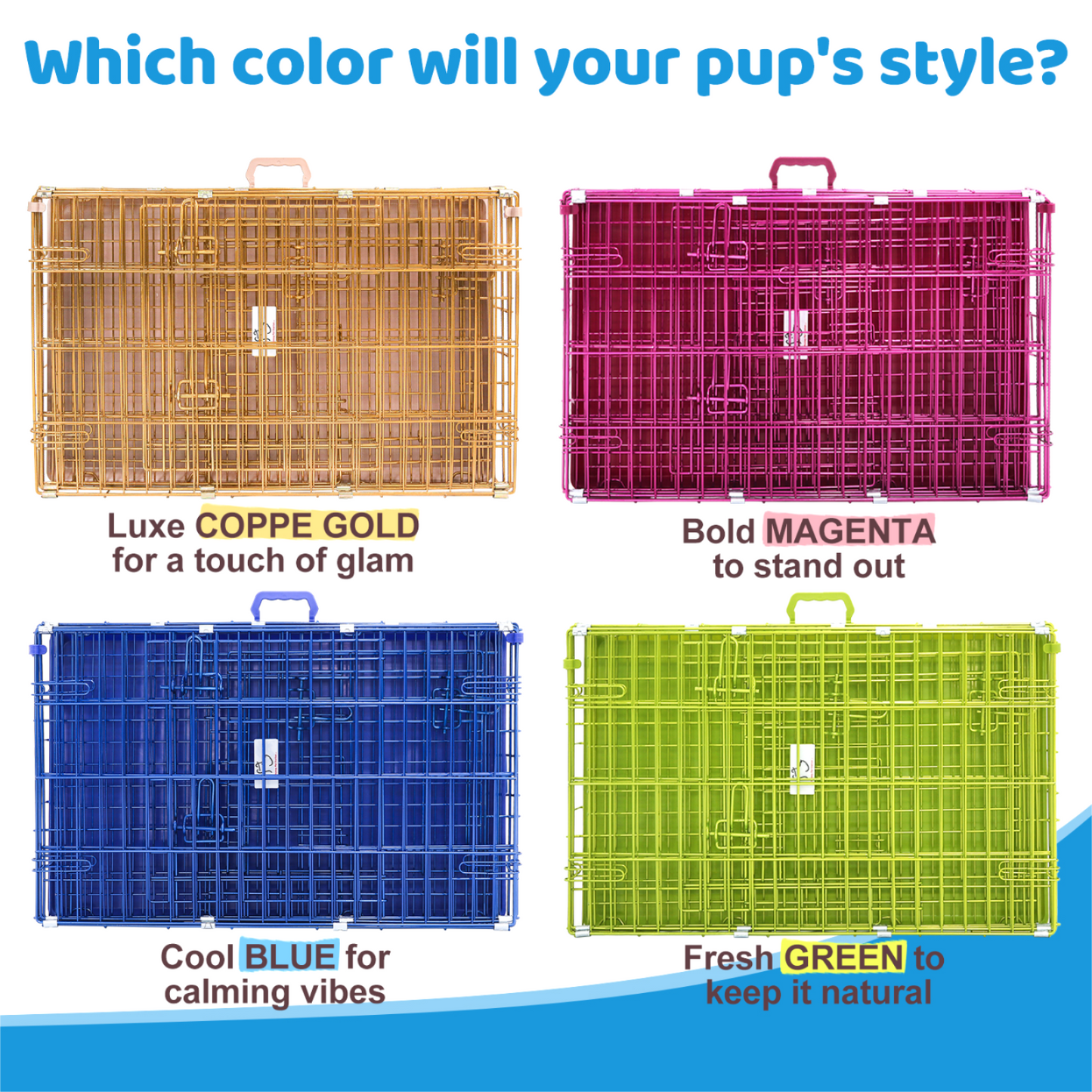 30" Collapsible Blue Dog Crate BLU30