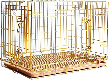 24-42" Collapsible Copper Gold Dog Crate GLD24-42