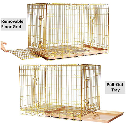 24-42" Collapsible Copper Gold Dog Crate GLD24-42