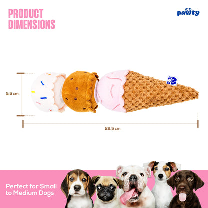 ICE CREAM PLUSH DOG TOY