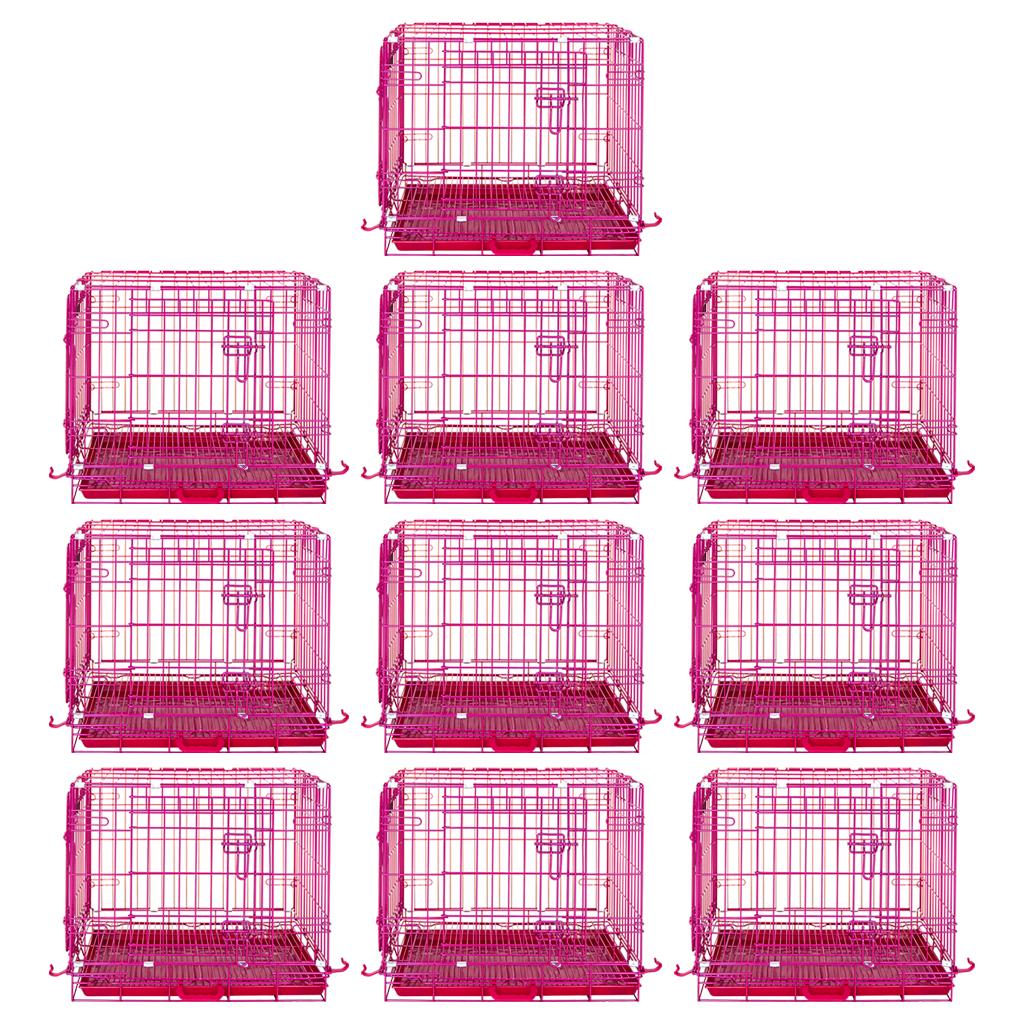 24-42" Collapsible Pink Dog Crate RED24-42