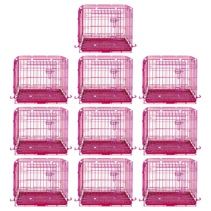 24-42" Collapsible Pink Dog Crate RED24-42