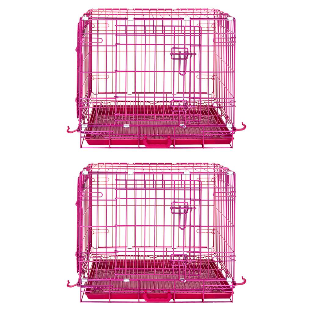 24-42" Collapsible Pink Dog Crate RED24-42