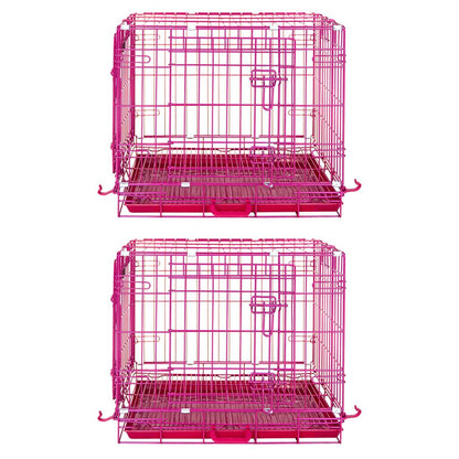 24-42" Collapsible Pink Dog Crate RED24-42