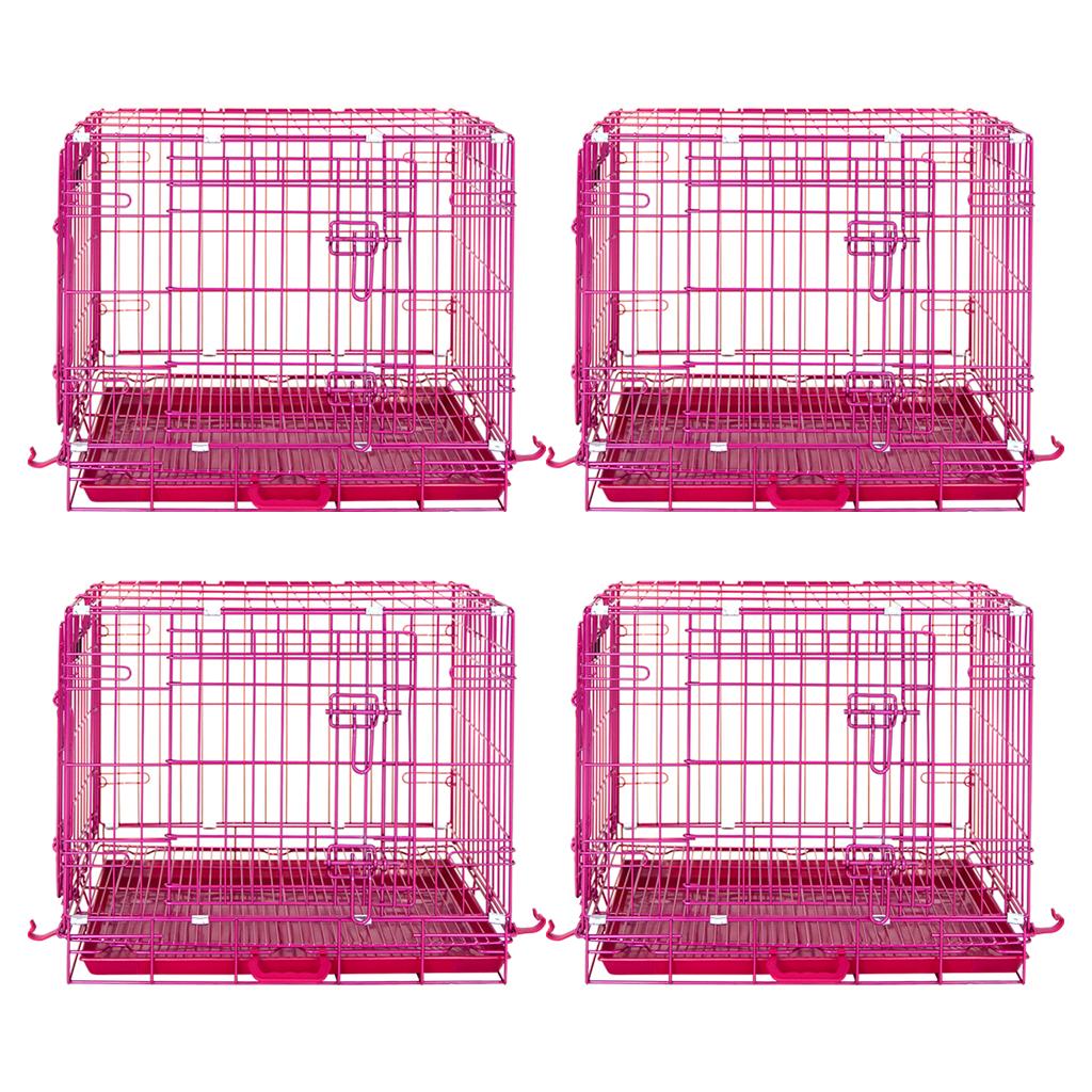 24-42" Collapsible Pink Dog Crate RED24-42