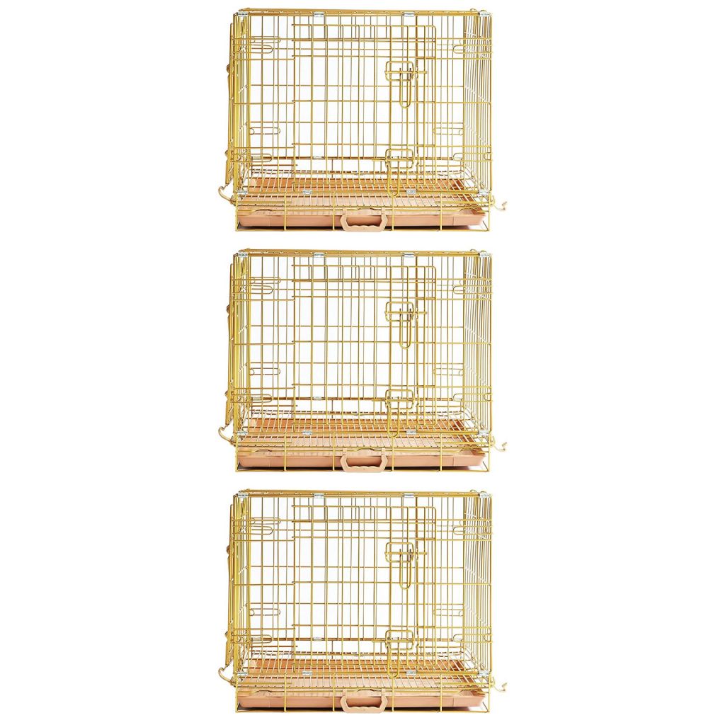 24-42" Collapsible Copper Gold Dog Crate GLD24-42