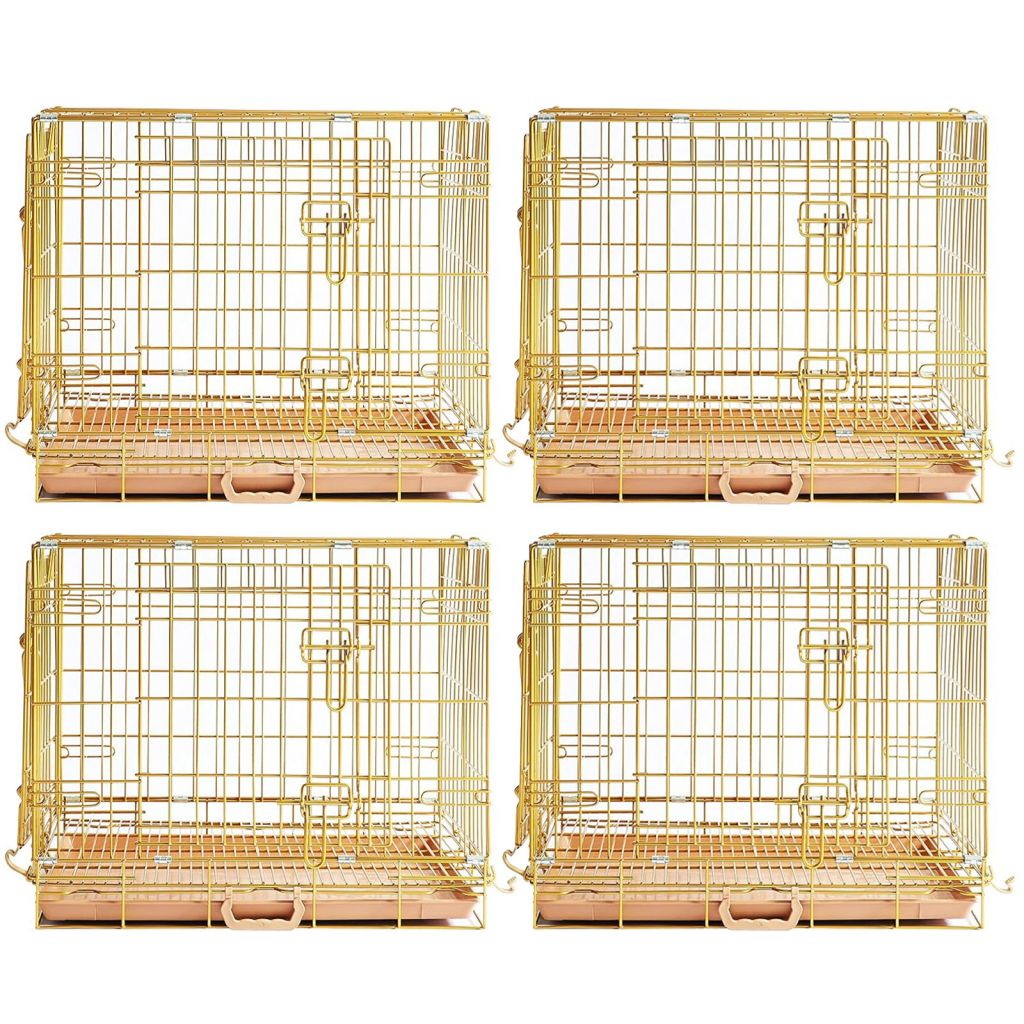24-42" Collapsible Copper Gold Dog Crate GLD24-42