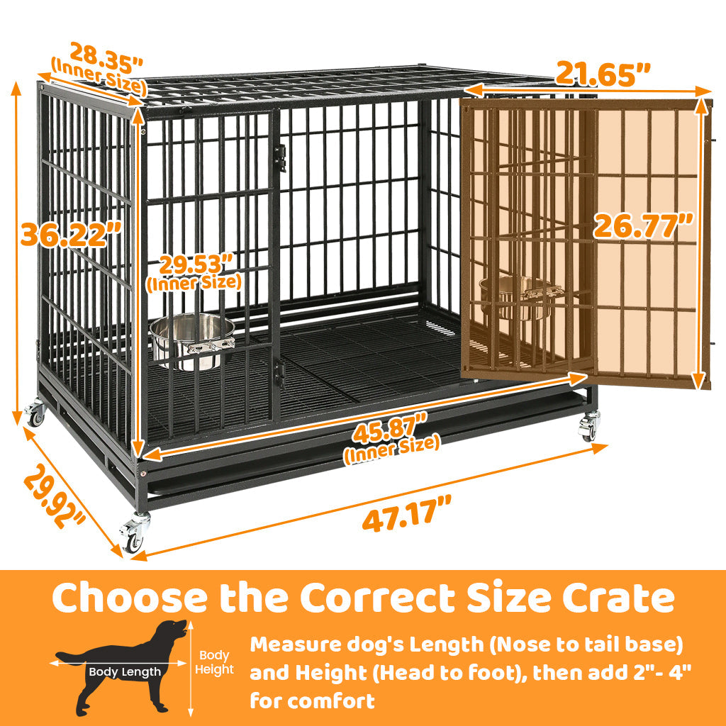 48" Heavy Duty Dog Cage for XL/XXL Dogs 481D