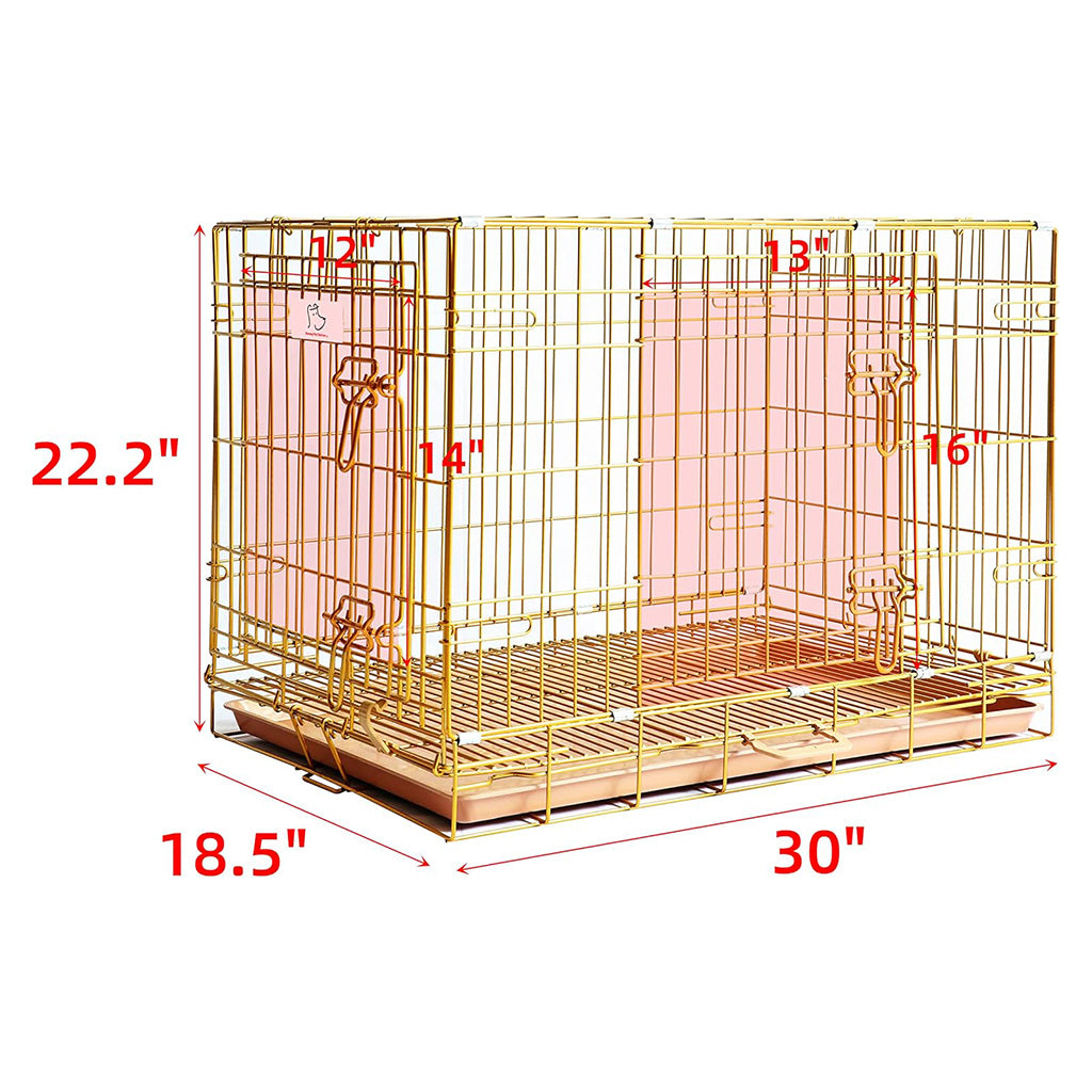 24-42" Collapsible Copper Gold Dog Crate GLD24-42