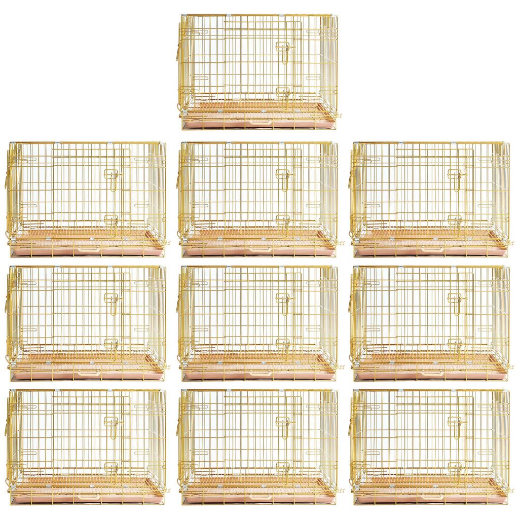 24-42" Collapsible Copper Gold Dog Crate GLD24-42