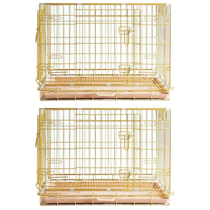 24-42" Collapsible Copper Gold Dog Crate GLD24-42