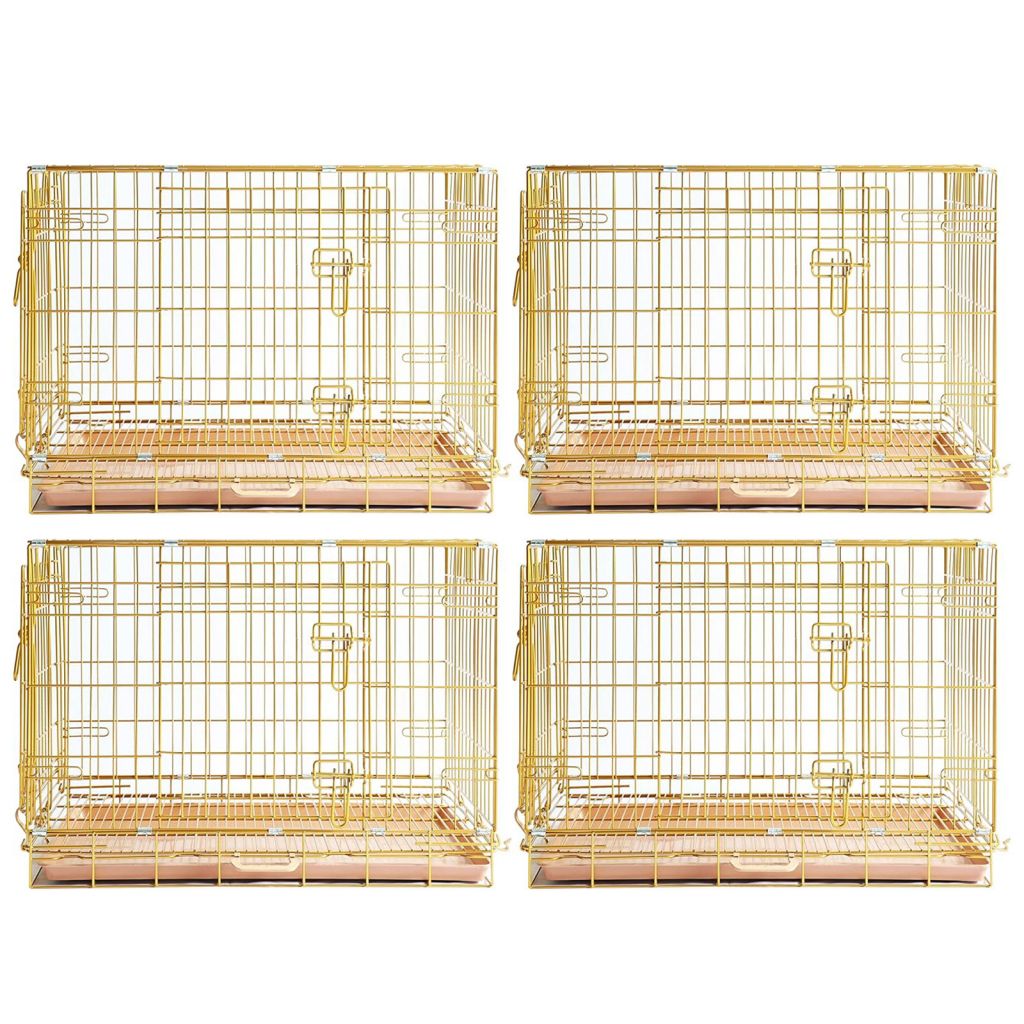 24-42" Collapsible Copper Gold Dog Crate GLD24-42