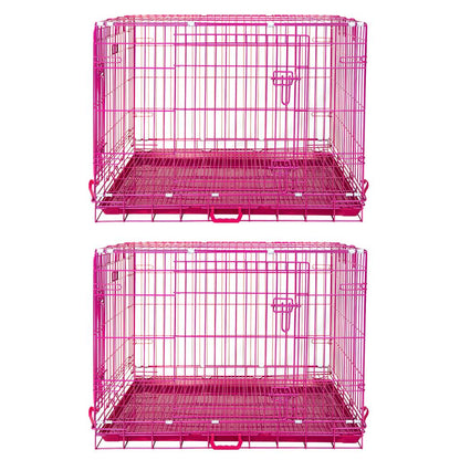 24-42" Collapsible Pink Dog Crate RED24-42
