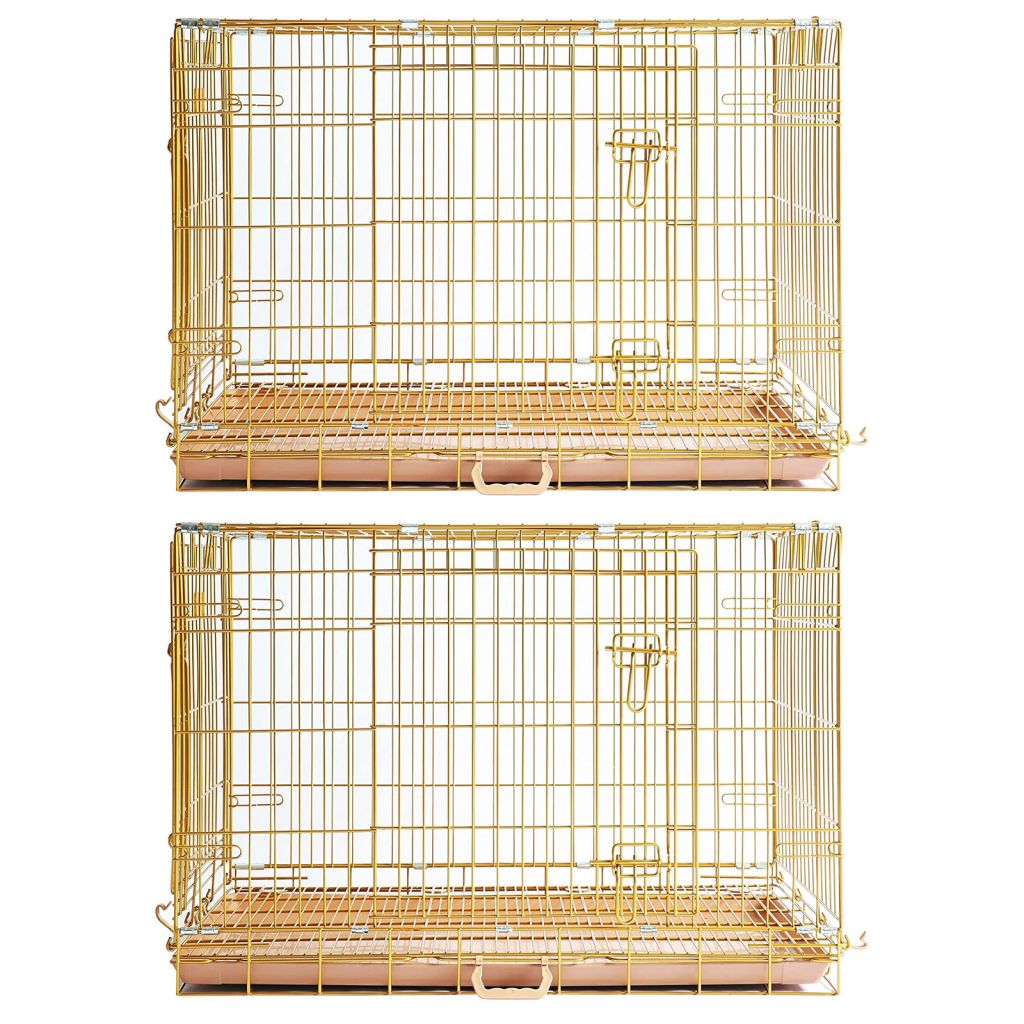 24-42" Collapsible Copper Gold Dog Crate GLD24-42