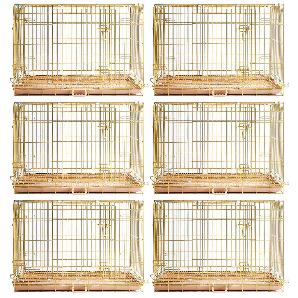 24-42" Collapsible Copper Gold Dog Crate GLD24-42