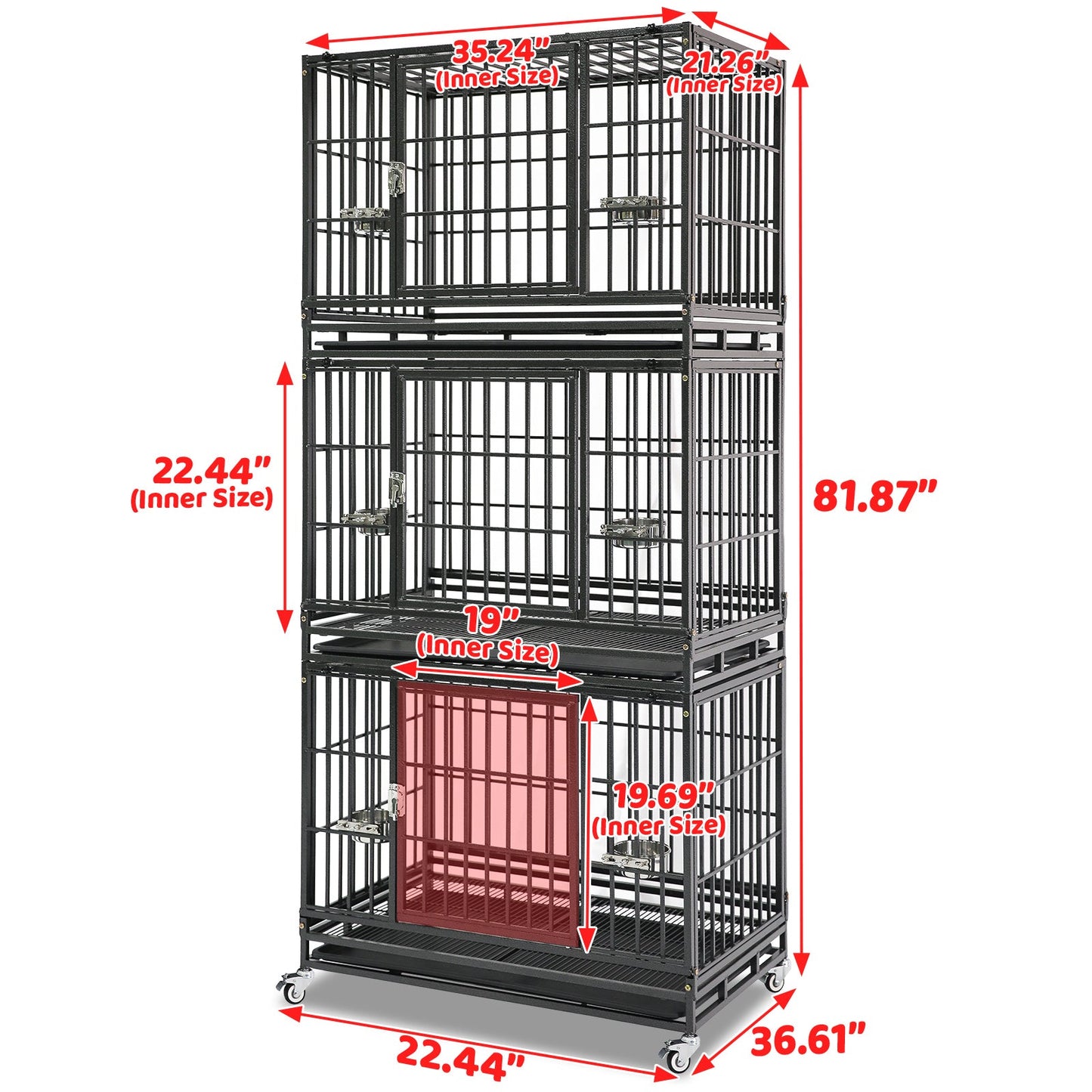 37" Stackable Heavy Duty Dog Crate 371D03