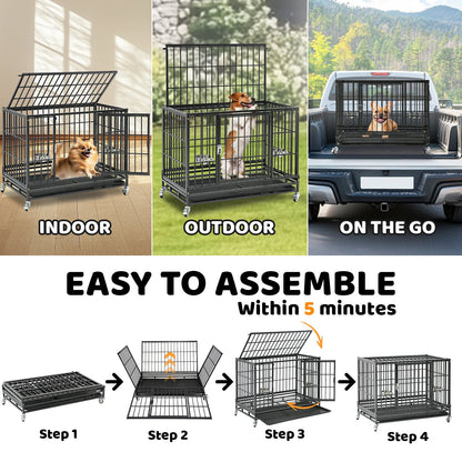 37" Stackable Heavy Duty Dog Crate 371D03