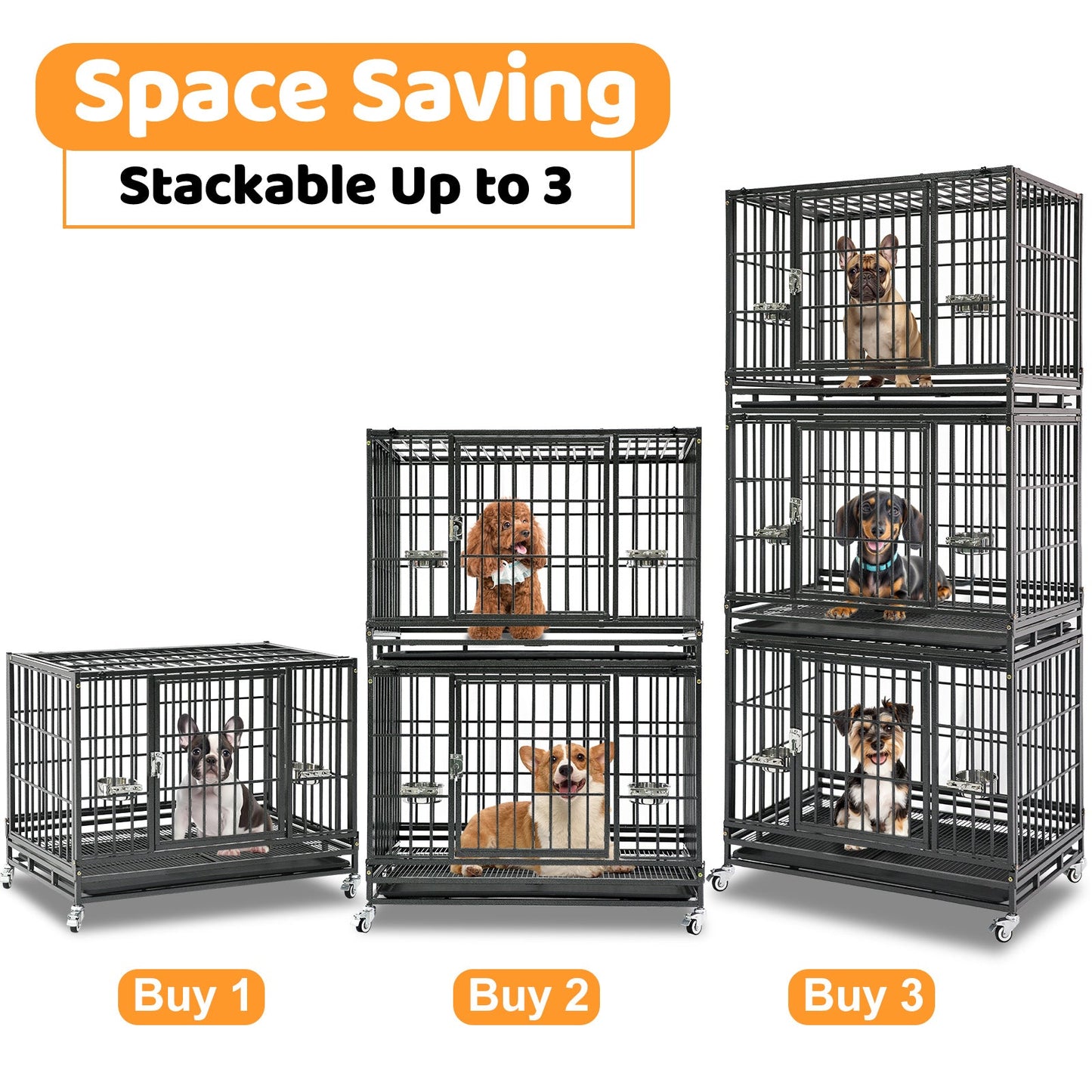 37" Stackable Heavy Duty Dog Crate 371D03