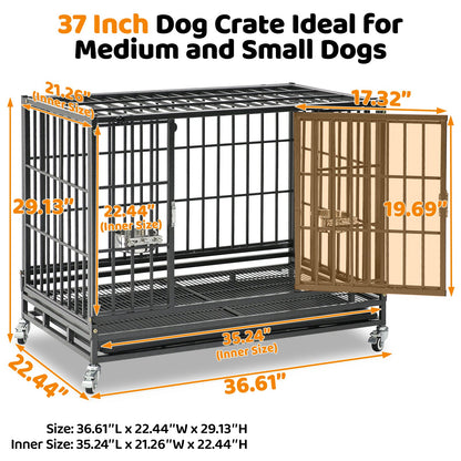 37" Stackable Heavy Duty Dog Crate 371D03