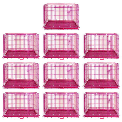 24-42" Collapsible Pink Dog Crate RED24-42