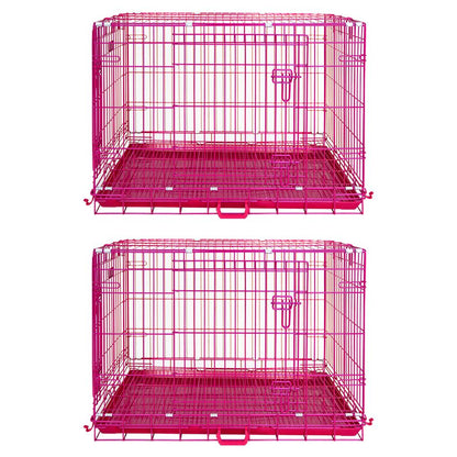 24-42" Collapsible Pink Dog Crate RED24-42