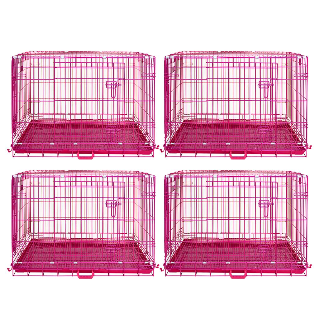 24-42" Collapsible Pink Dog Crate RED24-42