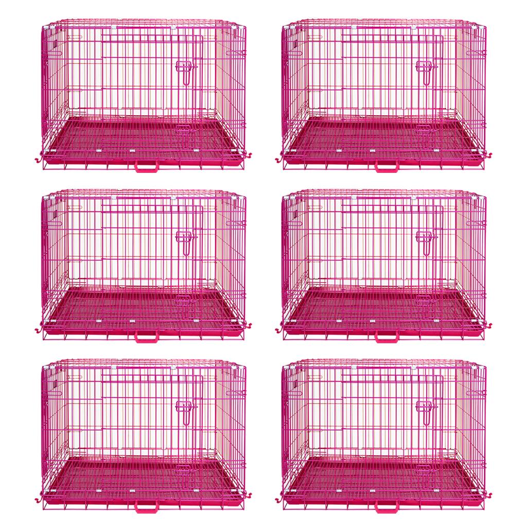 24-42" Collapsible Pink Dog Crate RED24-42