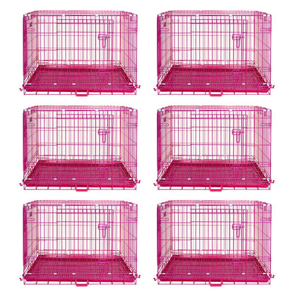 24-42" Collapsible Pink Dog Crate RED24-42