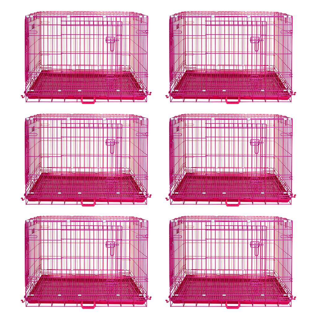 24-42" Collapsible Pink Dog Crate RED24-42