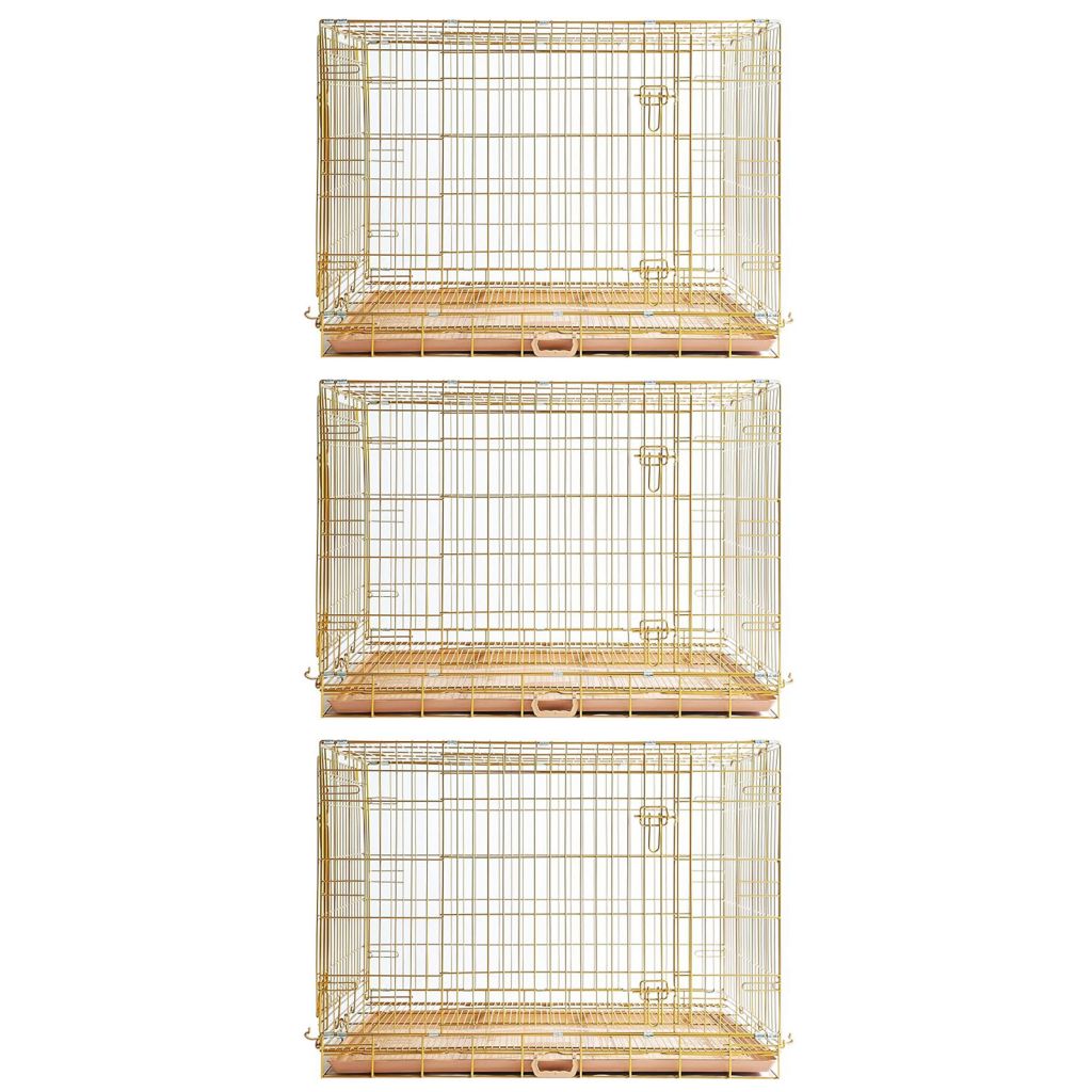 24-42" Collapsible Copper Gold Dog Crate GLD24-42