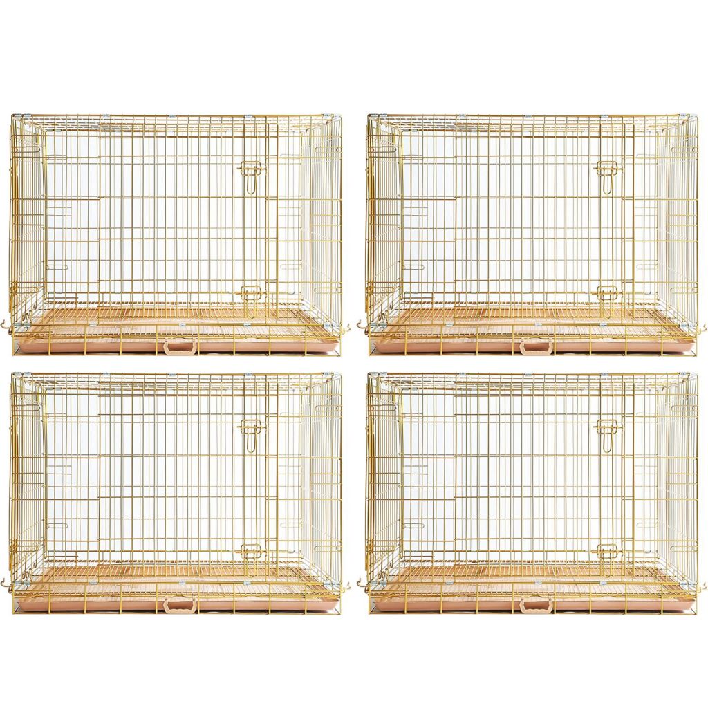 24-42" Collapsible Copper Gold Dog Crate GLD24-42