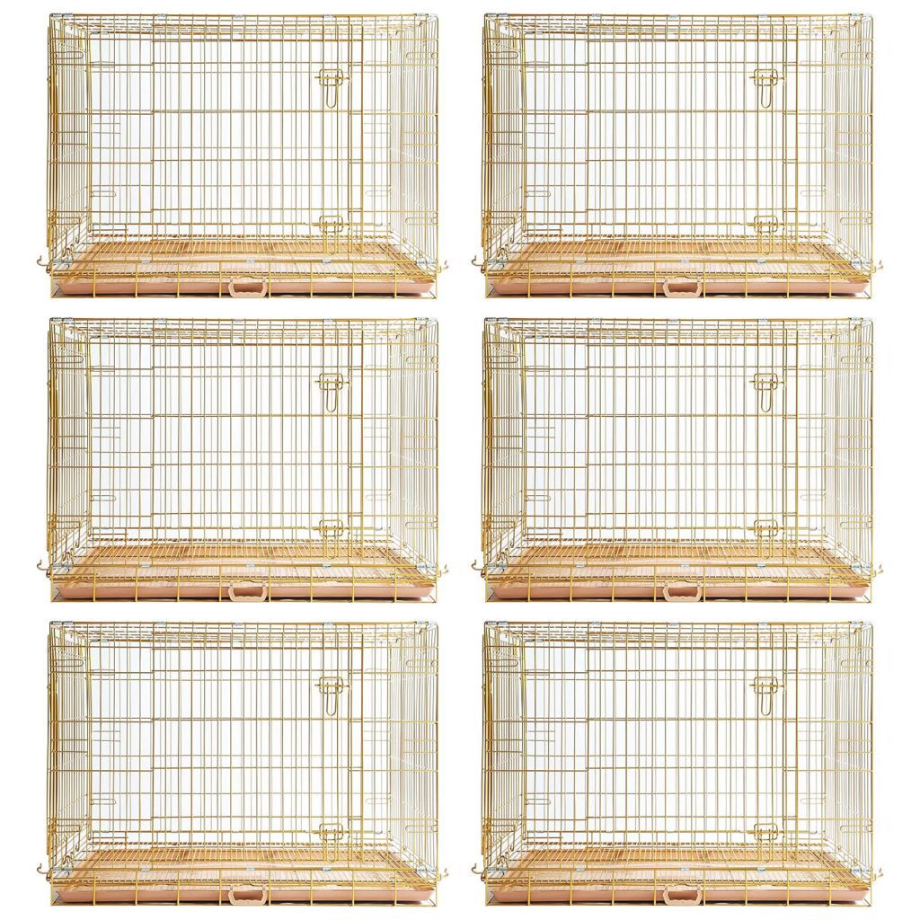 24-42" Collapsible Copper Gold Dog Crate GLD24-42