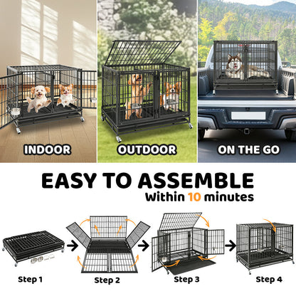 42" Stackable Dog Crate with Divider 43S (Extra Height)