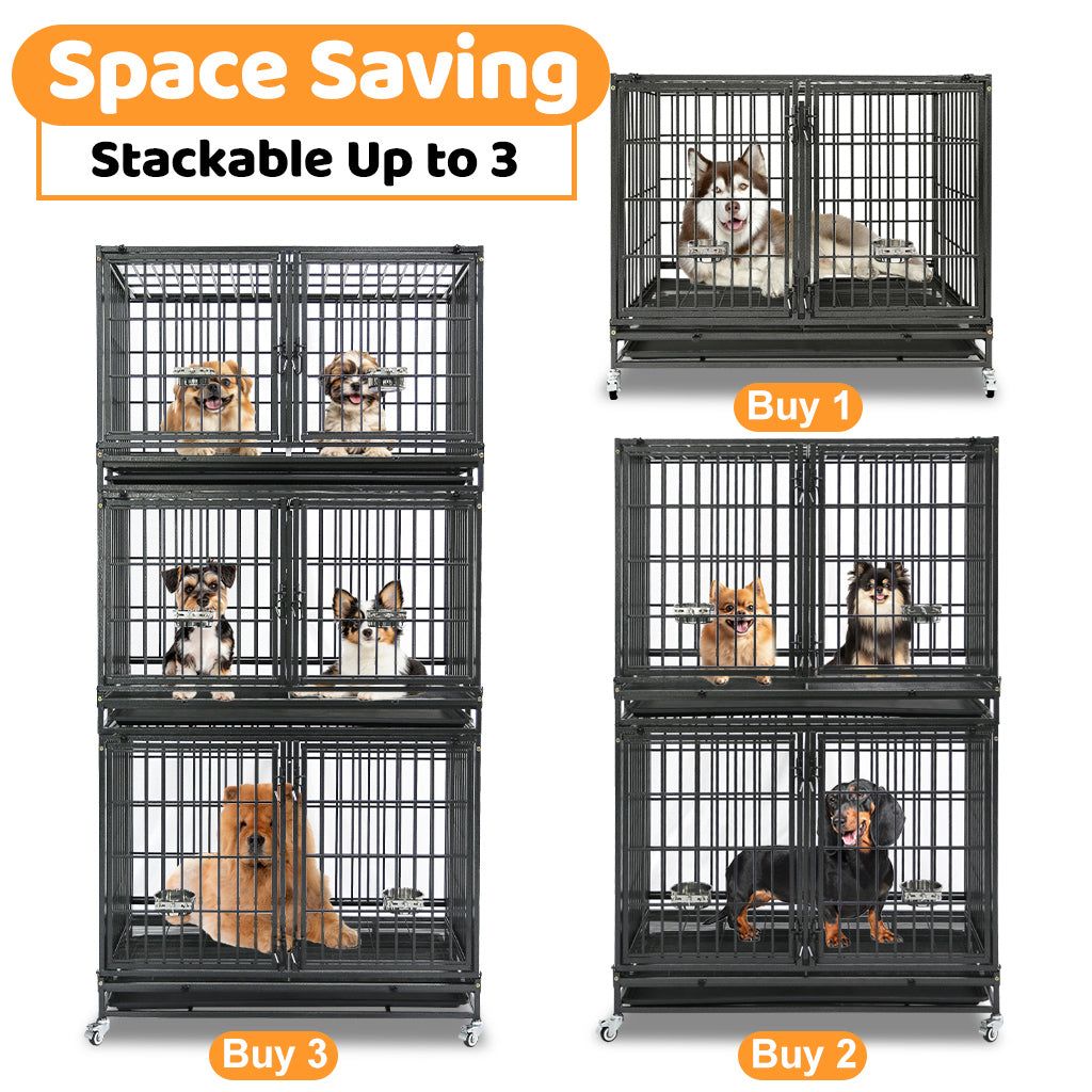 42" Stackable Dog Crate with Divider 43S (Extra Height)