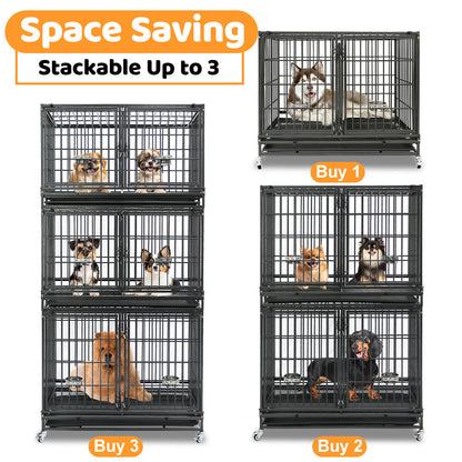 42" Stackable Dog Crate with Divider 43S (Extra Height)