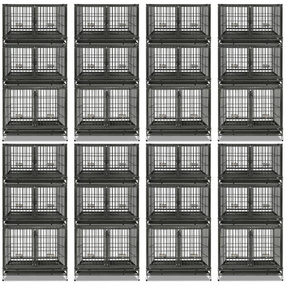 43" Three-Tier Foldable Dog Crate 43TTS