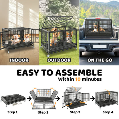 42" Stackable Dog Crate with Divider 43T (Standard Height)