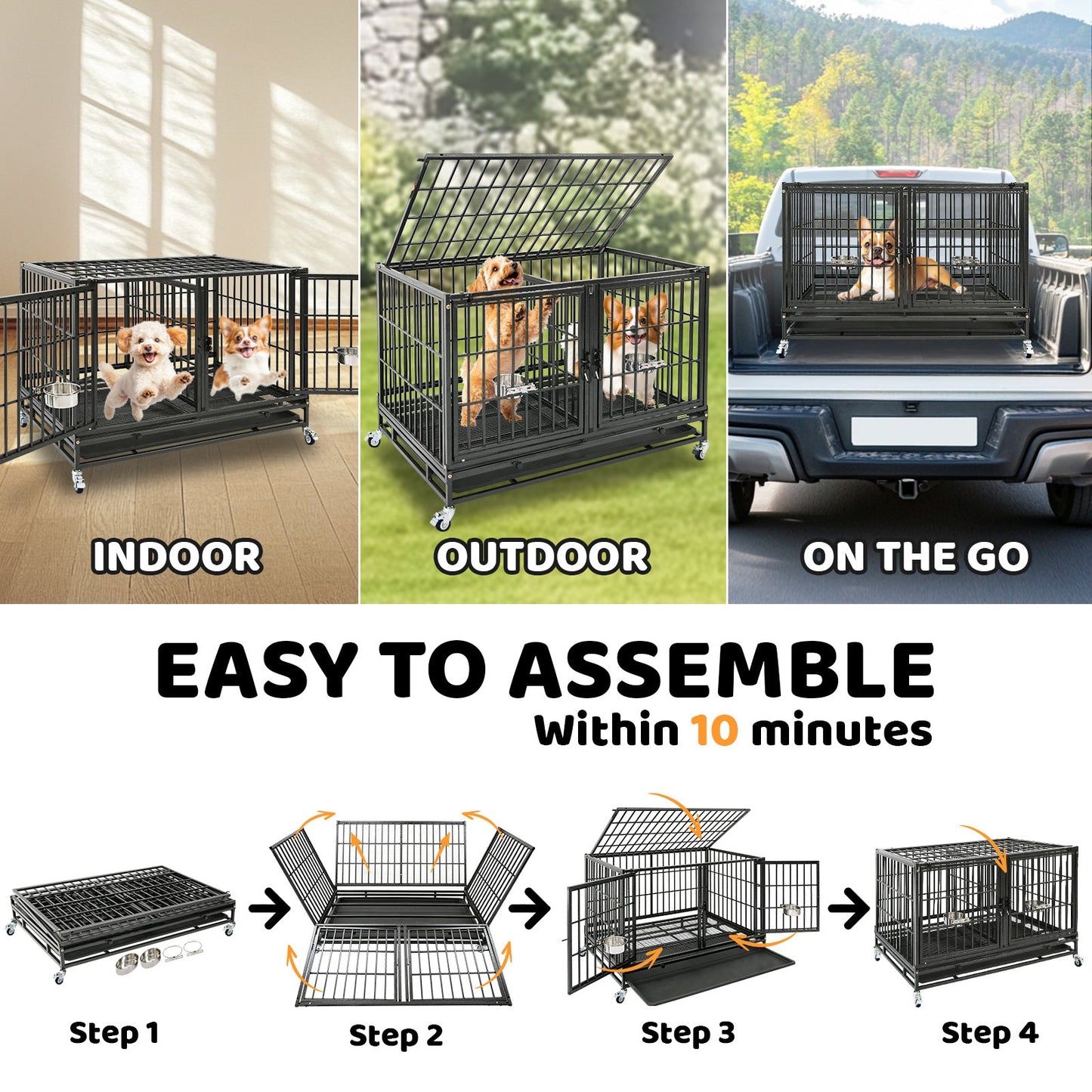 42" Collapsible Dog Crate 43ST