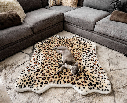 PupRug™ Animal Print Memory Foam Dog Bed - Cheetah Faux Print