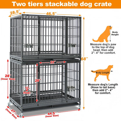 47" Heavy Duty Dog Cage for XL/XXL Dogs 471D02