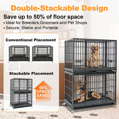 47" Heavy Duty Dog Cage for XL/XXL Dogs 471D02