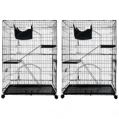 50 Inch 3-Tier Cat Cage with Plastic Platforms CT52